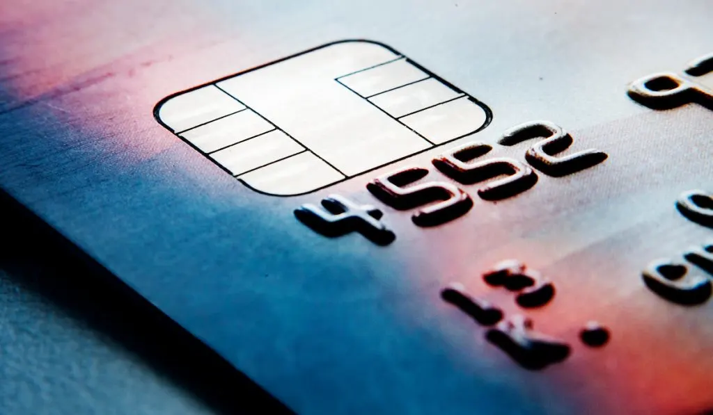 closeup of a credit card