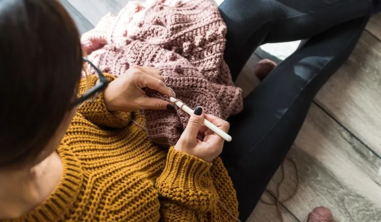 Woman Crocheting