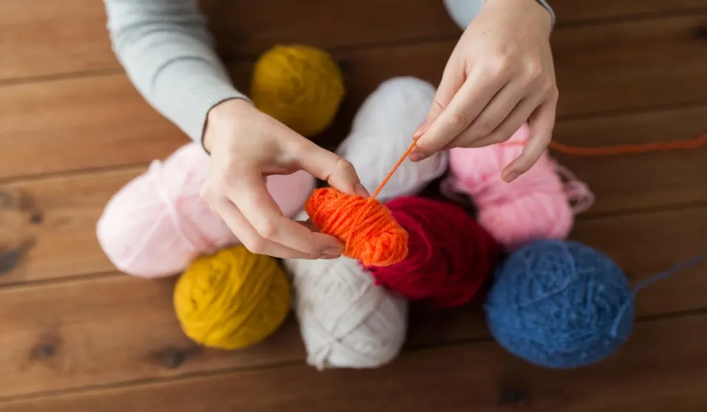 pulling yarn