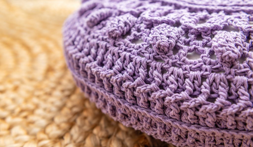 Crochet Round Cotton Cushion
