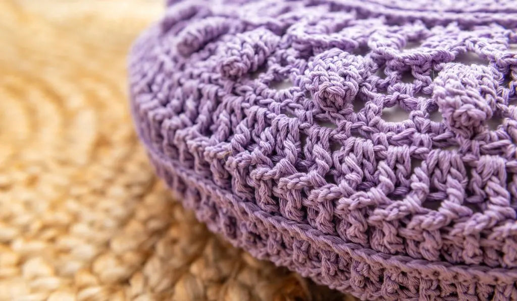 Crochet Round Cotton Cushion