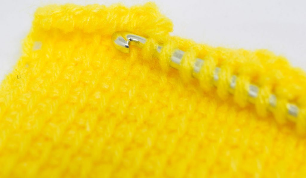 Yellow Tunisian Crochet with hook