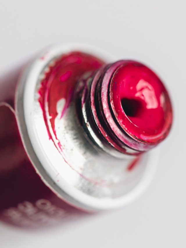 acrylic paint tube macro shot