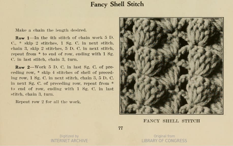 image of a vintage 1916 crochet pattern