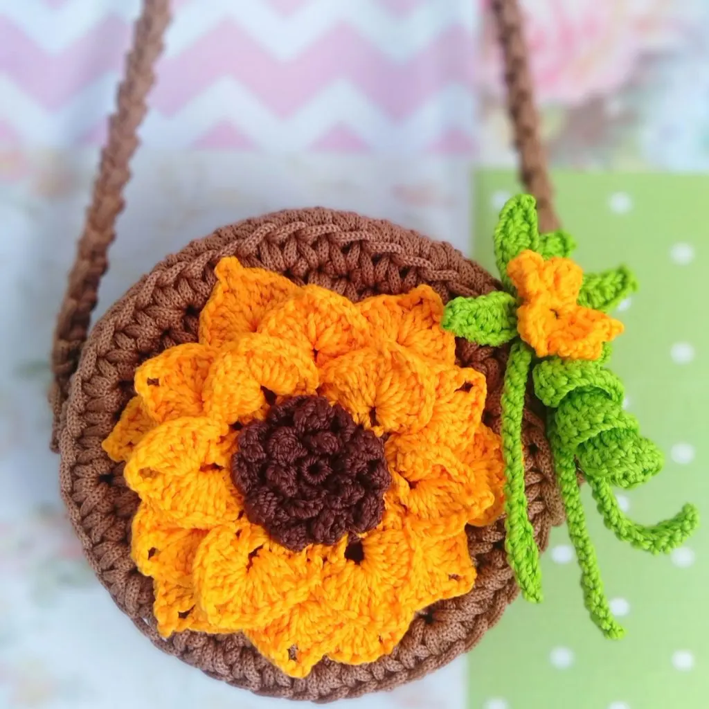 Crochet sunflower online bag