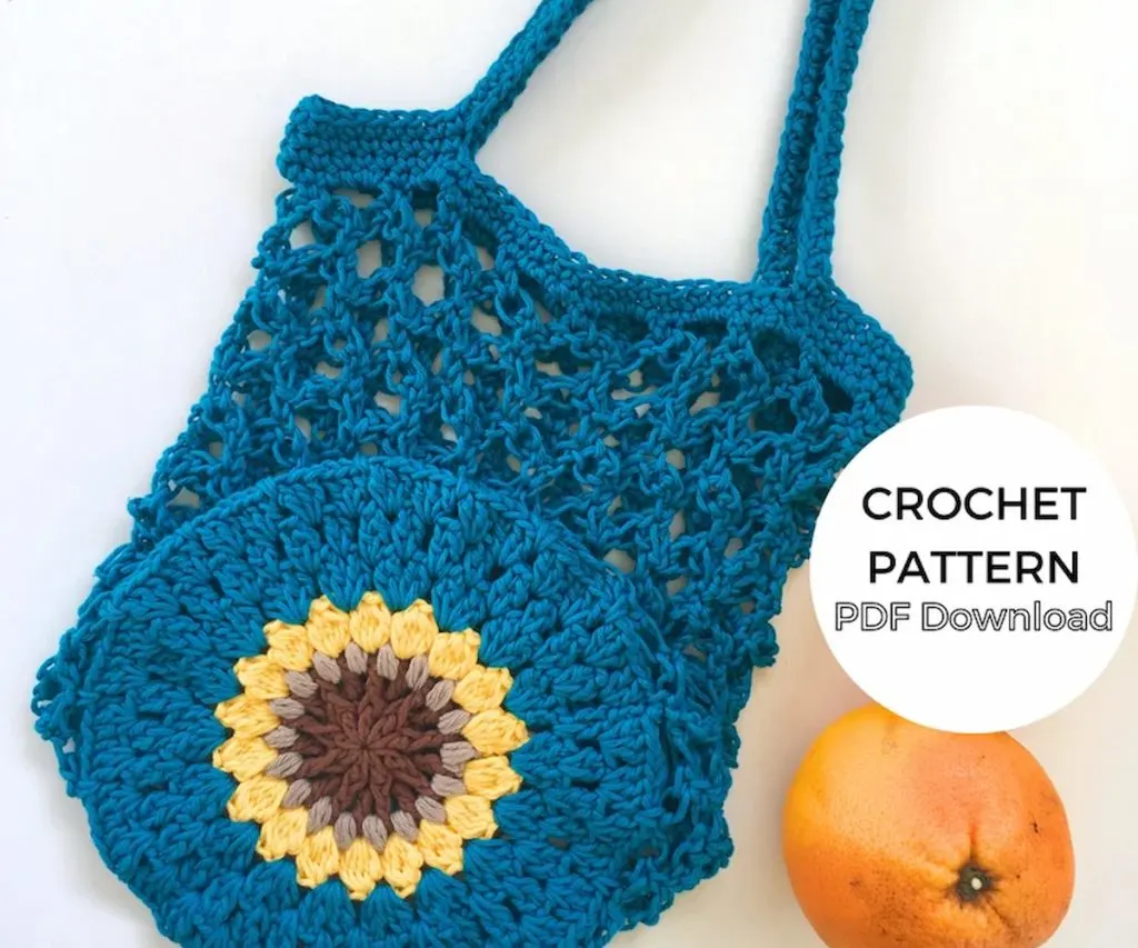 Sunflower Lovers Market Bag Crochet Pattern