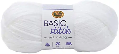 Lion Brand Yarn Basic Stitch Anti-Pilling Yarn, White