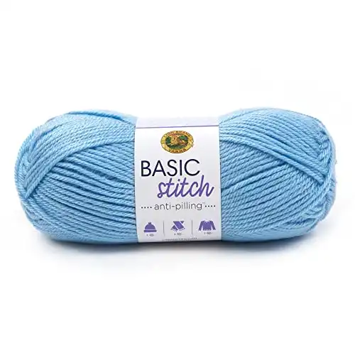 Lion Brand Yarn Basic Stitch Anti-Pilling Yarn, Baby Blue
