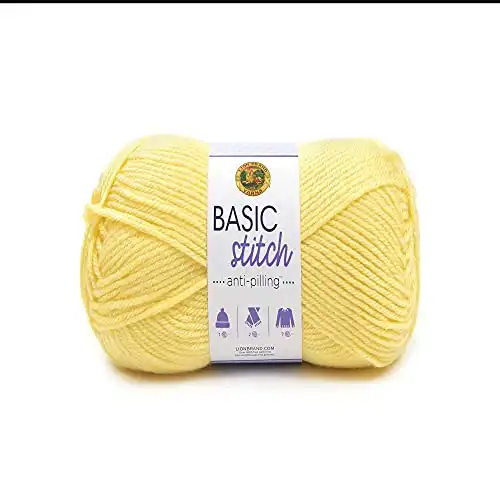 Lion Brand Yarn Basic Stitch Anti-Pilling Yarn, Lemonade