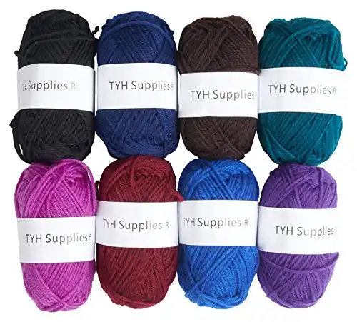 TYH Supplies 8 Acrylic Yarn Skeins | 560 Yard Soft Yarn Medium Weight for Knitting, Crochet, Craft Projects