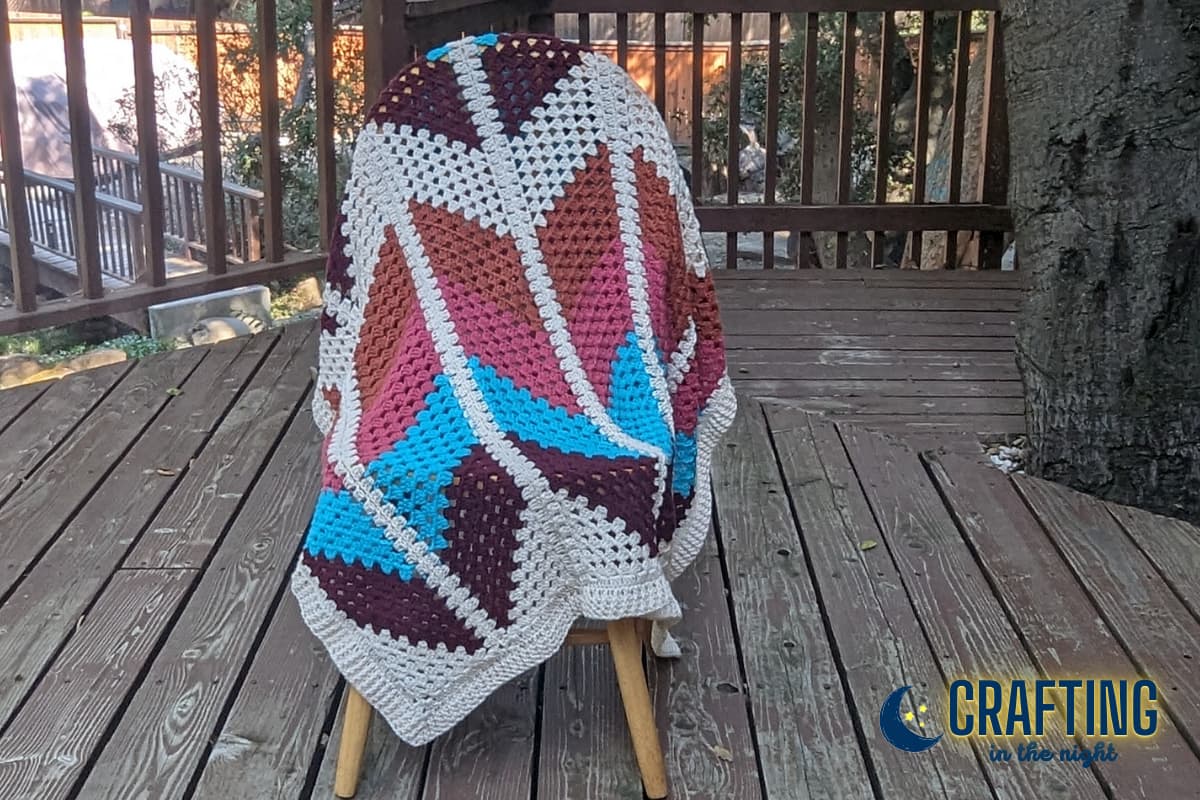 Retro Crochet Blanket Pattern C2C Granny Crafting in the Night