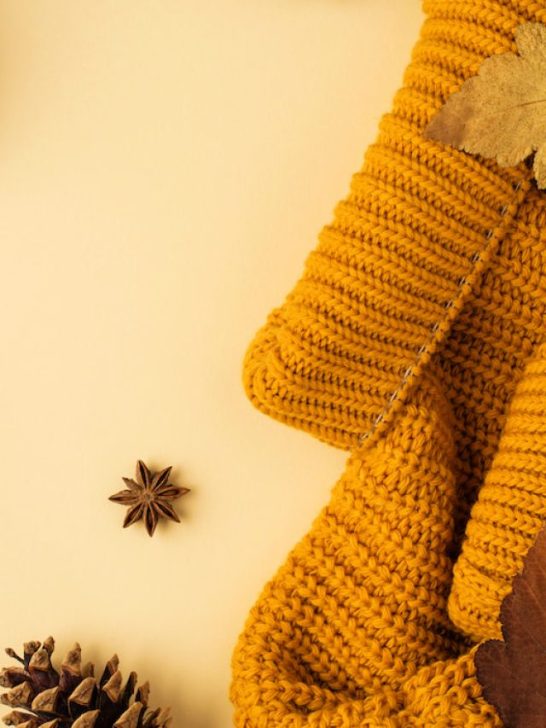 yellow knitted sweater