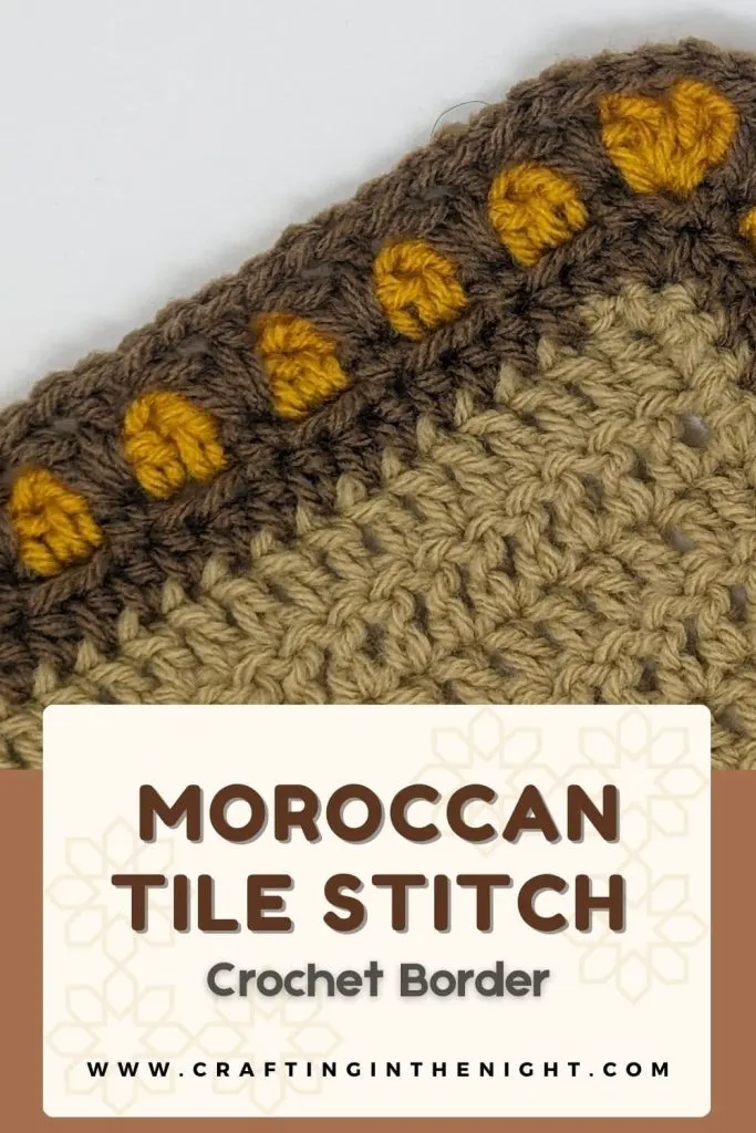 Pinterest Pin  - Morocan Tile Stitch Crochet Border