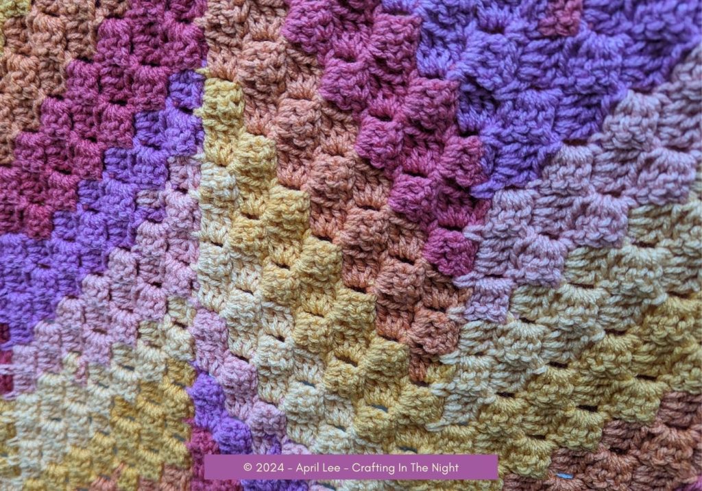 close up image of a Sunset C2C blanket