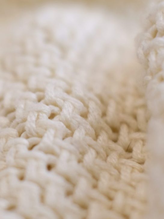 closeup of a white blanket