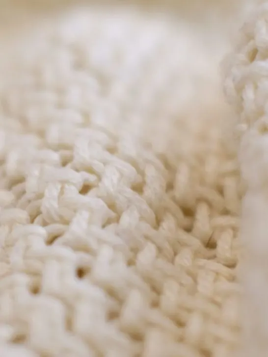 closeup of a white blanket